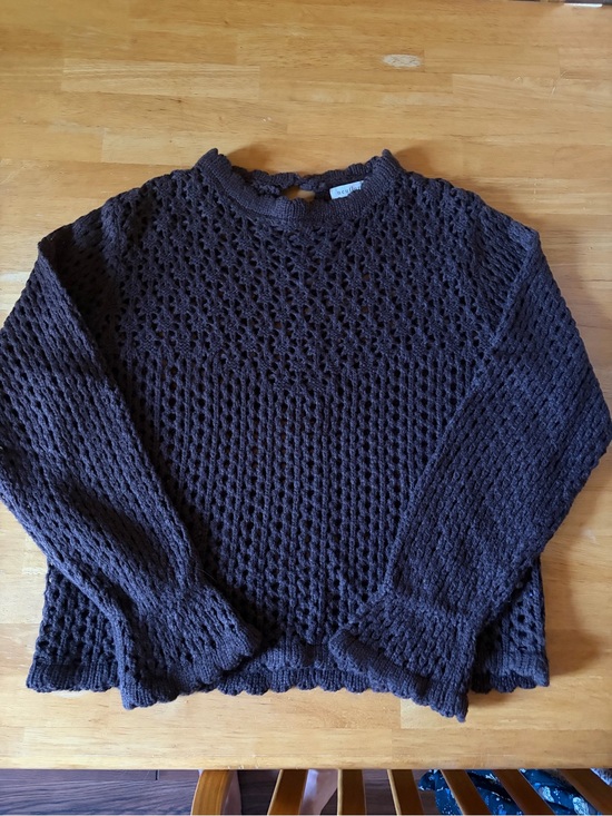 Neuflora Sweaters - Neuflora Open-Knit Espresso Women’s Sweater